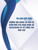 Tài liệu giới thiệu những nội dung cơ bản và điểm mới của Nghị định số 30/2020/NĐ-CP về công tác văn thư